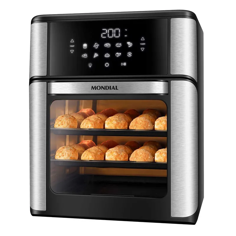 Air Fryer Forno Oven Mondial AFON-12L-BI 12 Litros 2000W Preto/Inox