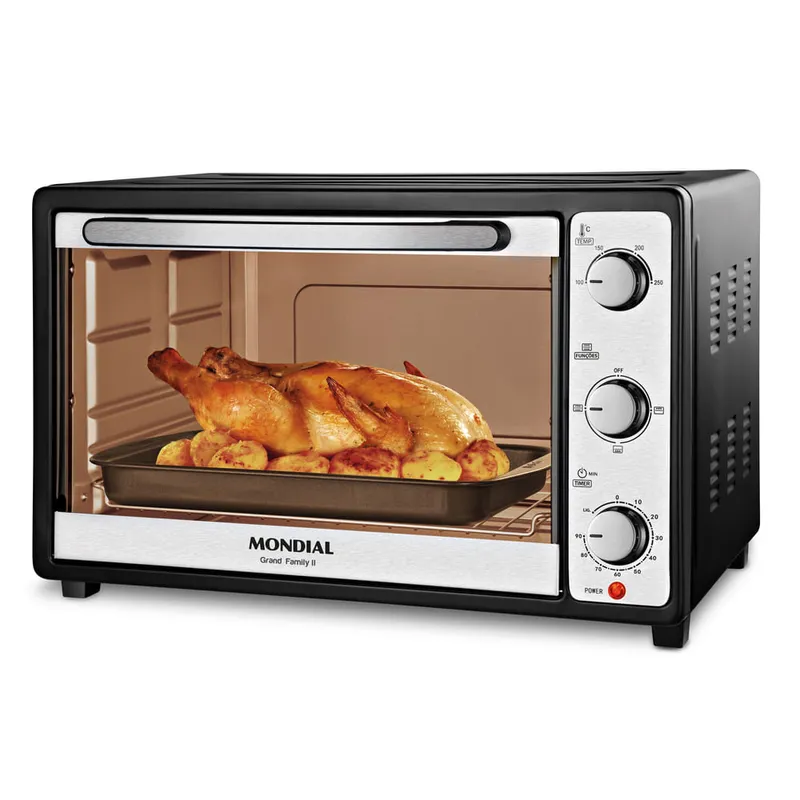 Forno Elétrico 52L Grand Family II Mondial Preto Inox 1800W FRN-52-B