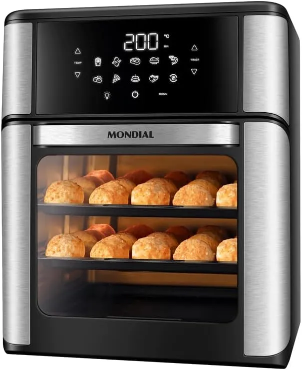 MONDIAL Fritadeira Air Fryer Forno Oven 12L Preto/Inox 2000W 110V