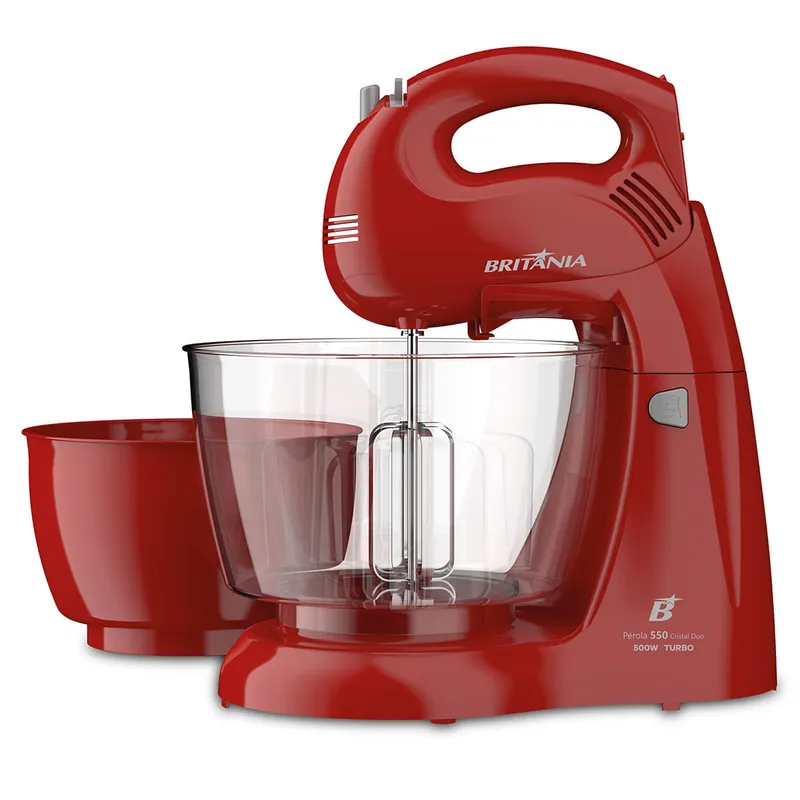 Batedeira Britânia Perola 550 Cristal Duo 500W 2 Tigelas