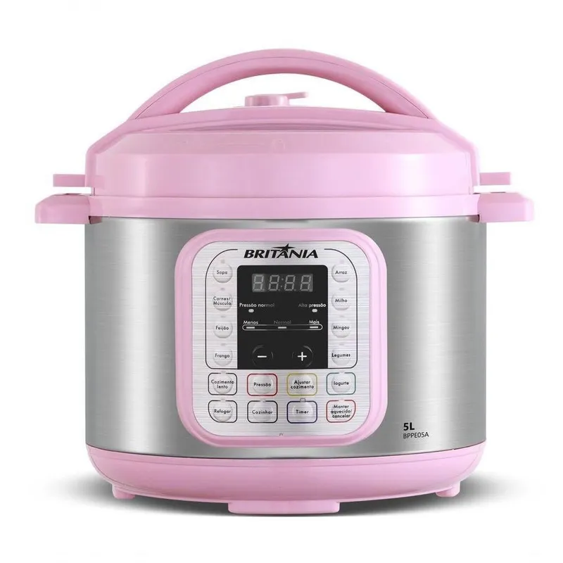 Panela de Pressao Eletrica Britania BPPE05 5L 900W Digital Rosa 110V
