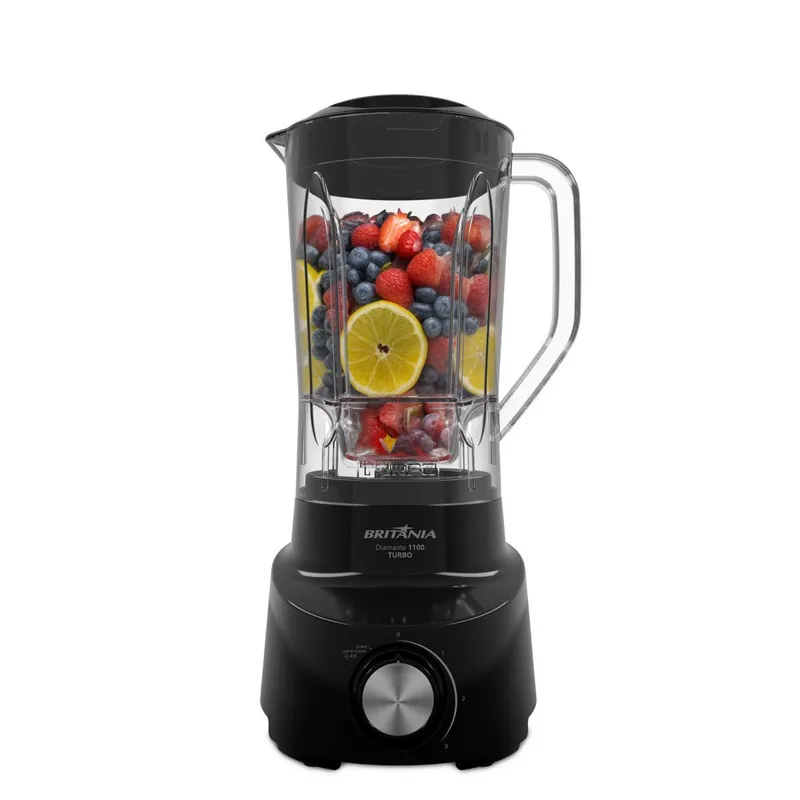 Liquidificador Britânia 2,6L 4 Velocidades Diamante 1100 Preto