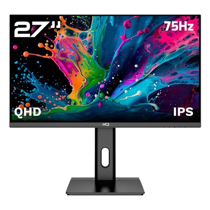 Monitor HQ Pro 27”, IPS, 1MS, QHD 2560x1440, Ergonômico, Ajuste de Bivolt