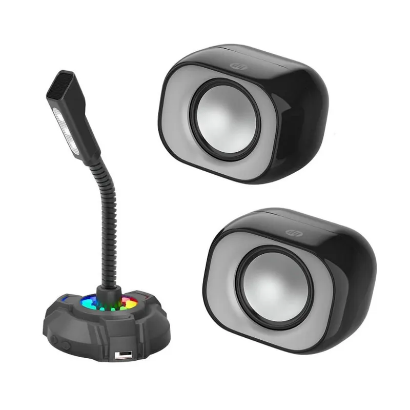 Kit Alto Falante 2.0 para PC + Microfone para Desktop - HP