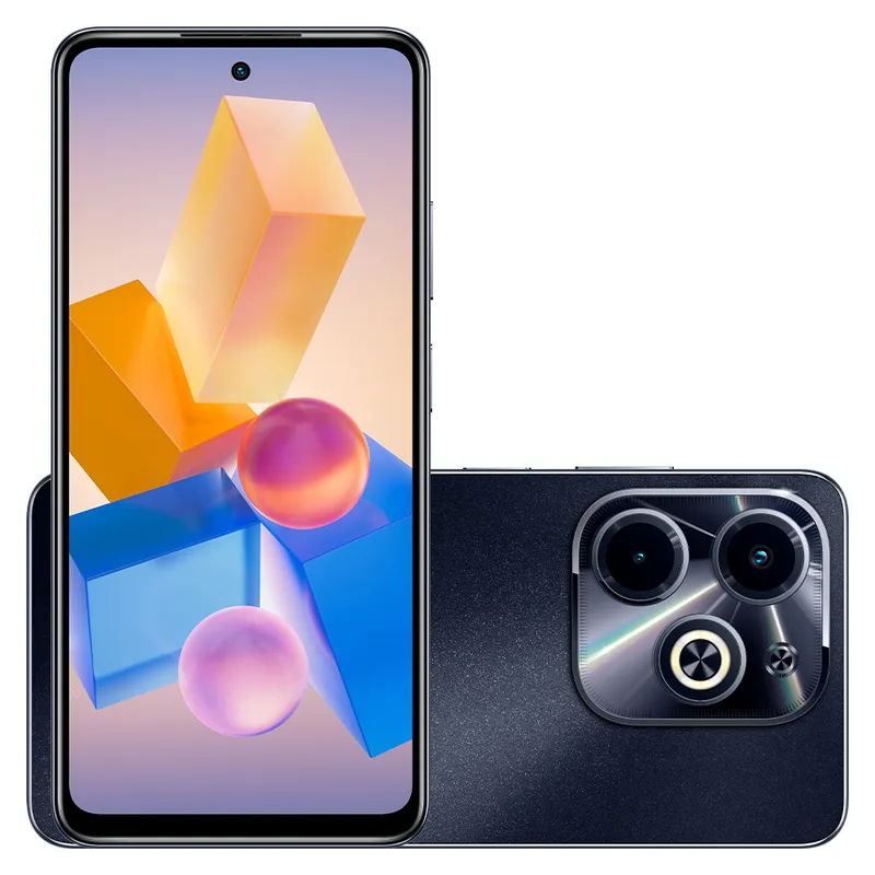 Smartphone Infinix Hot 40i 4G 256GB 8GB RAM Tela 6,6" 90Hz Câmera 50MP Bateria 5000mAh Android 13 Preto