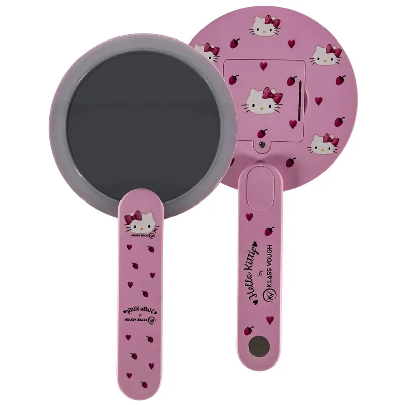Espelho com Led Dobrável Hello Kitty Lumi Reflect para Bolsa Rosa Bivolt