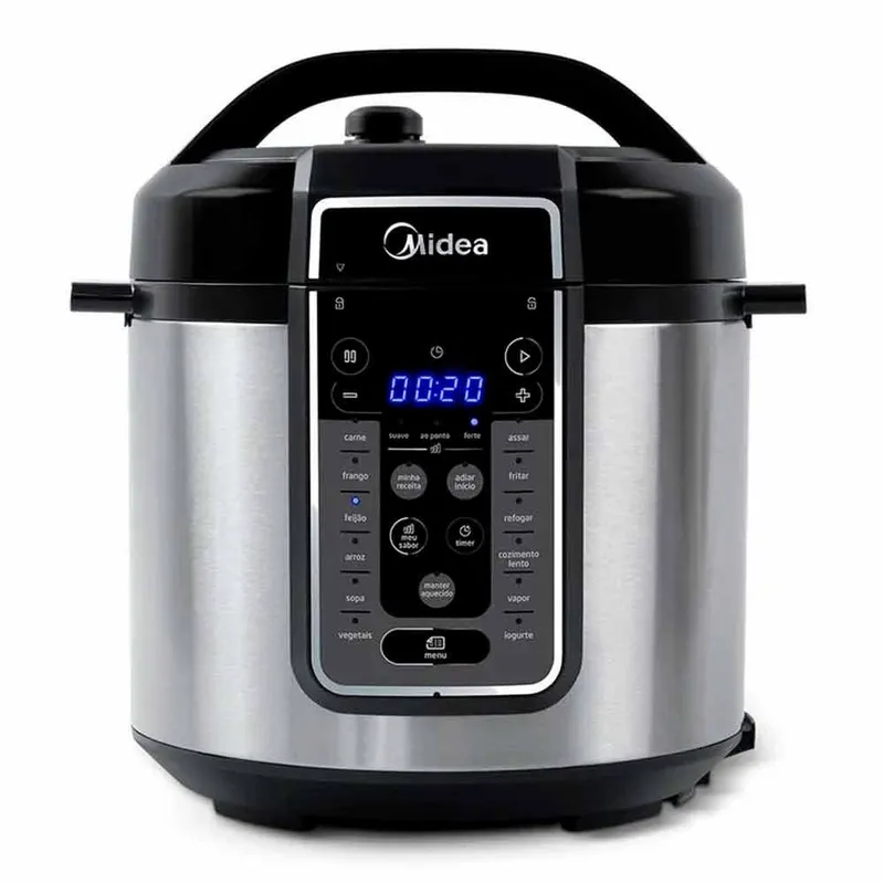 Panela de Pressao Eletrica MasterSteam Midea Preta Bivolt