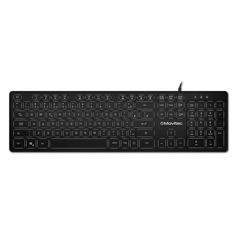 Teclado Movitec Com Fio Retroiluminado Otf-02 Bivolt