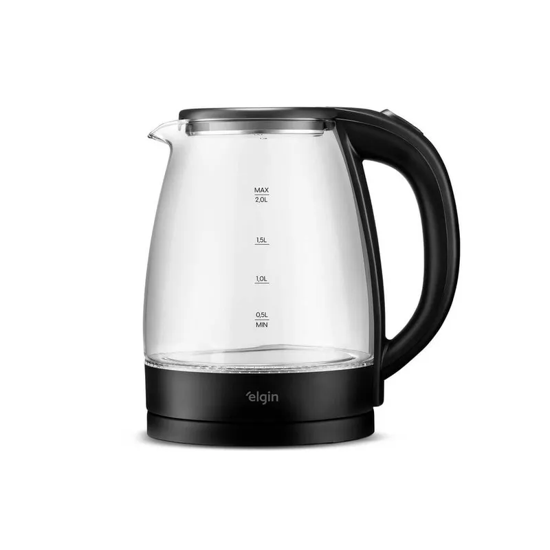 Chaleira Elétrica Elgin Visio Glass 2L 1200W Jarra de Vidro com Iluminação
