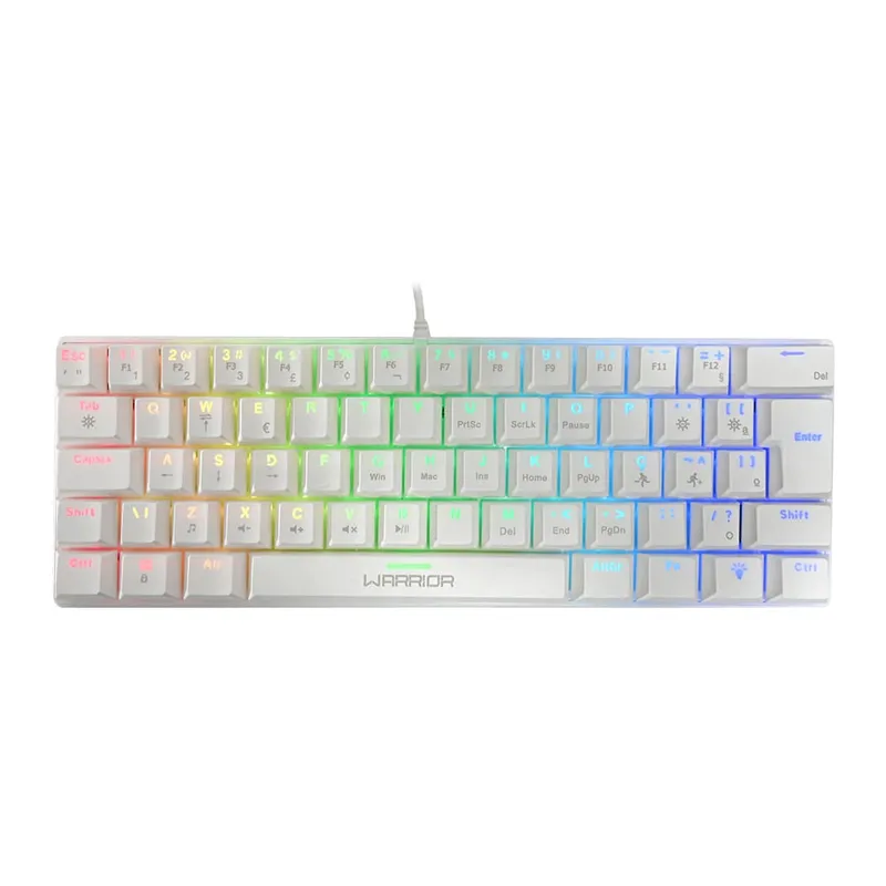 Teclado Gamer Mecânico Royal Precision Blue Switch ABNT2 RGB Branc Bivolt