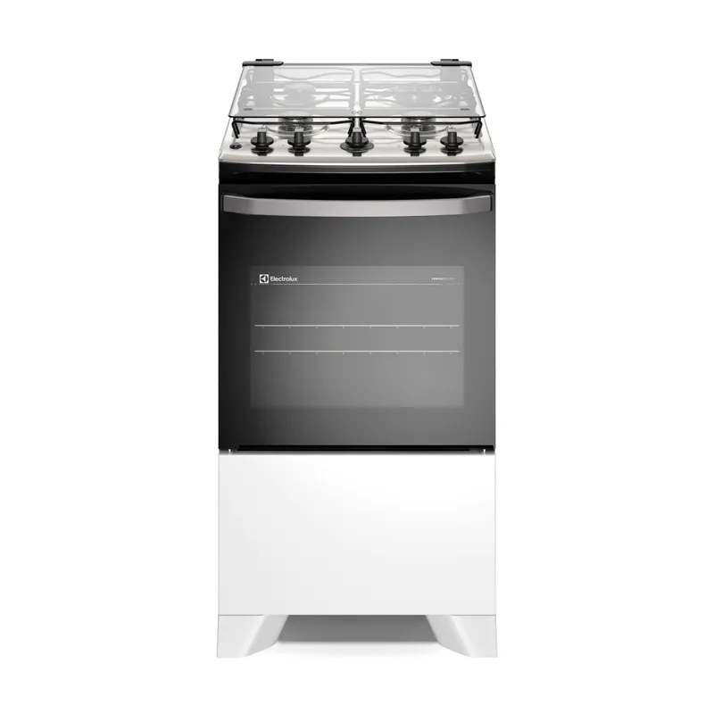 Fogão 4 Bocas Electrolux Efficient Branco Mesa Inox PerfectCook Bivolt