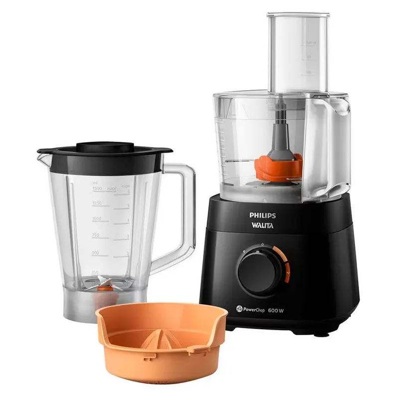Multiprocessador Philips Walita RI7300 3 em 1 2 Velocidades 600W Preto 1,5L 110V