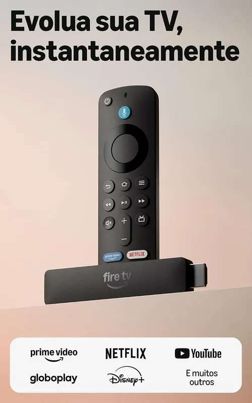 Fire TV Stick HD Amazon com Controle Remoto por Voz com Alexa e Streaming Full HD