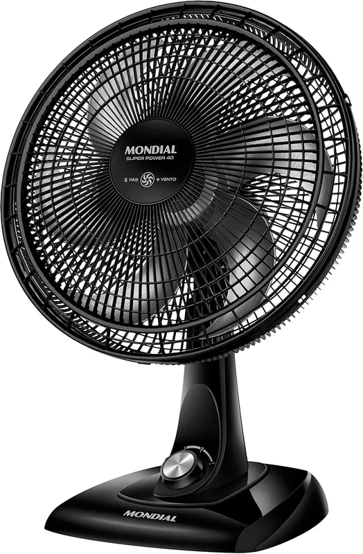 MONDIAL Ventilador de Mesa 40cm Super Power Preto/Prata 140W