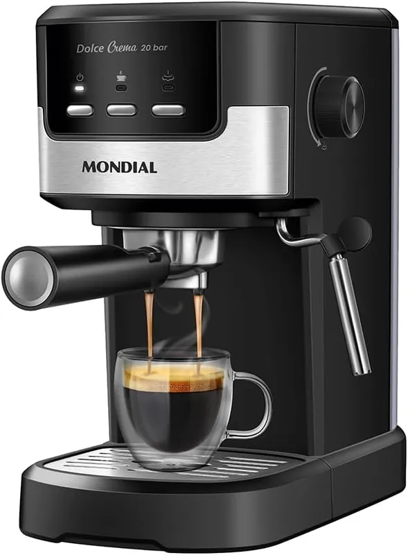 MONDIAL Cafeteira Espresso Dolce Crema 20 Bar Preto/InoX 120
