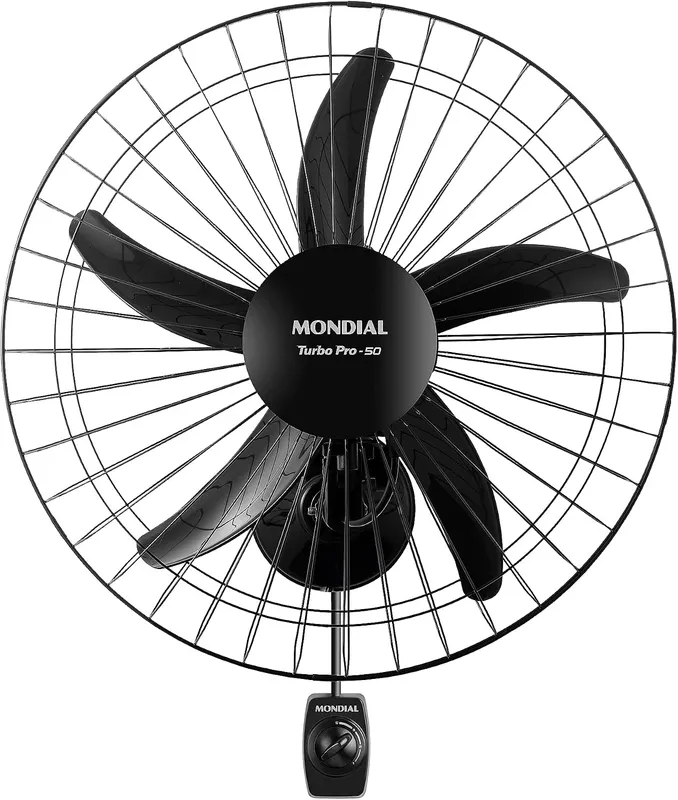 MONDIAL Ventilador de Parede Turbo 50cm Pro 5 Pás Preto 150W