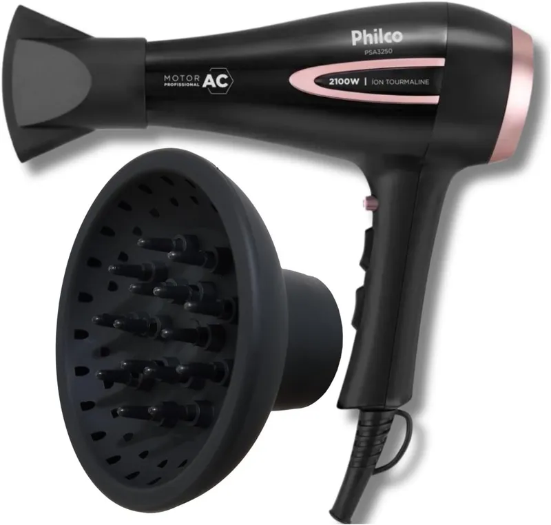 Secador de Cabelo Philco Profissional 2100W Íon Tourmaline com